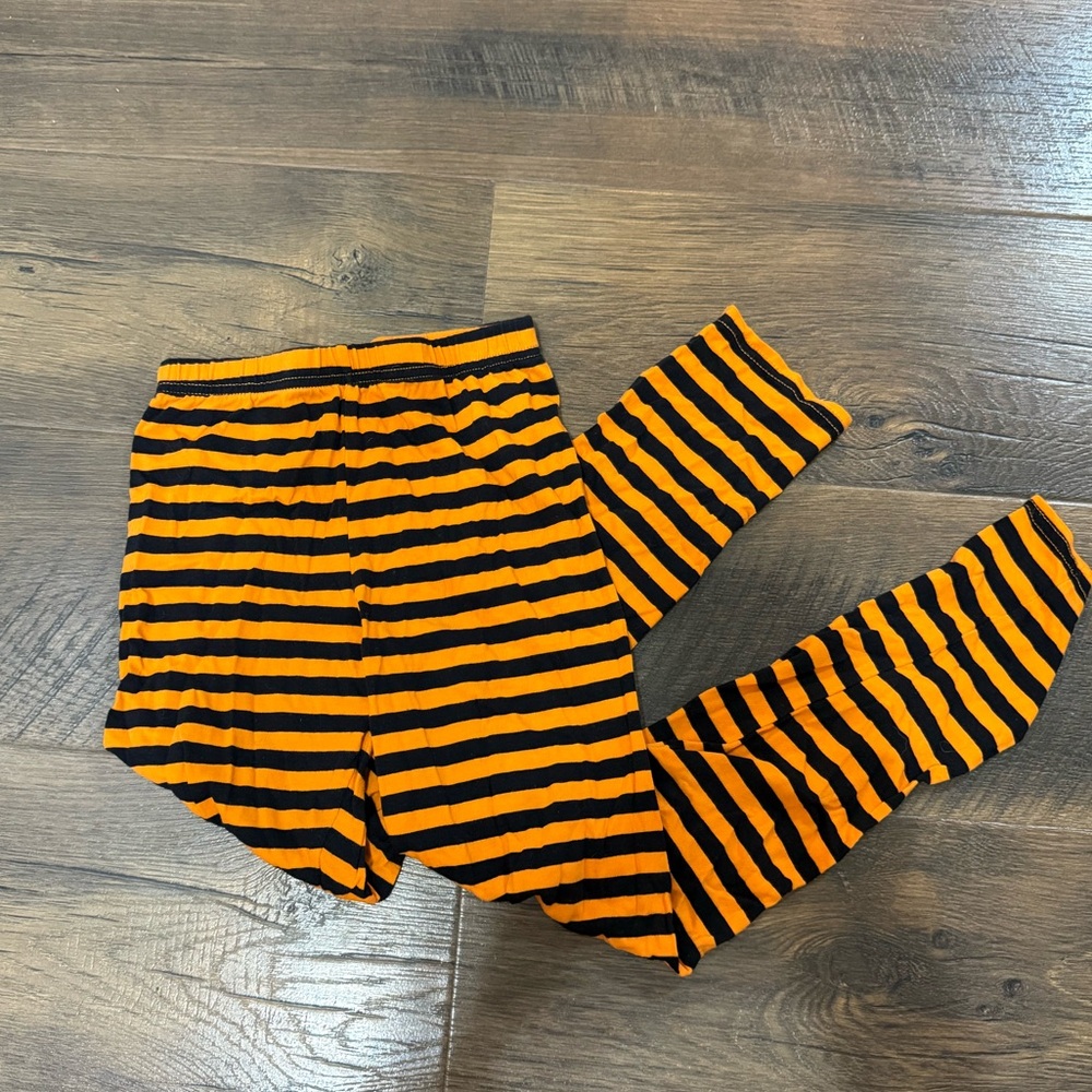 Black orange leggings
